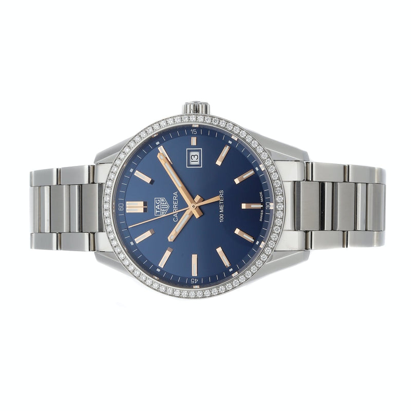 Tag Heuer Carrera Quartz Diamonds Blue Dial Silver Steel Strap Watch for Women - WAR1114.BA0601 Buy Now By Tag Heuer