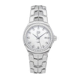 Shop Tag Heuer Link Quartz Diamonds Mother of Pearl Dial Silver Steel Strap Watch for Women - WBC1316.BA0600 in USA