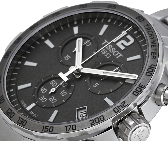 Tissot Quickster Chronograph Black Dial Silver Steel Strap Watch For Men - T095.417.11.067.00 Buy Now By Tissot