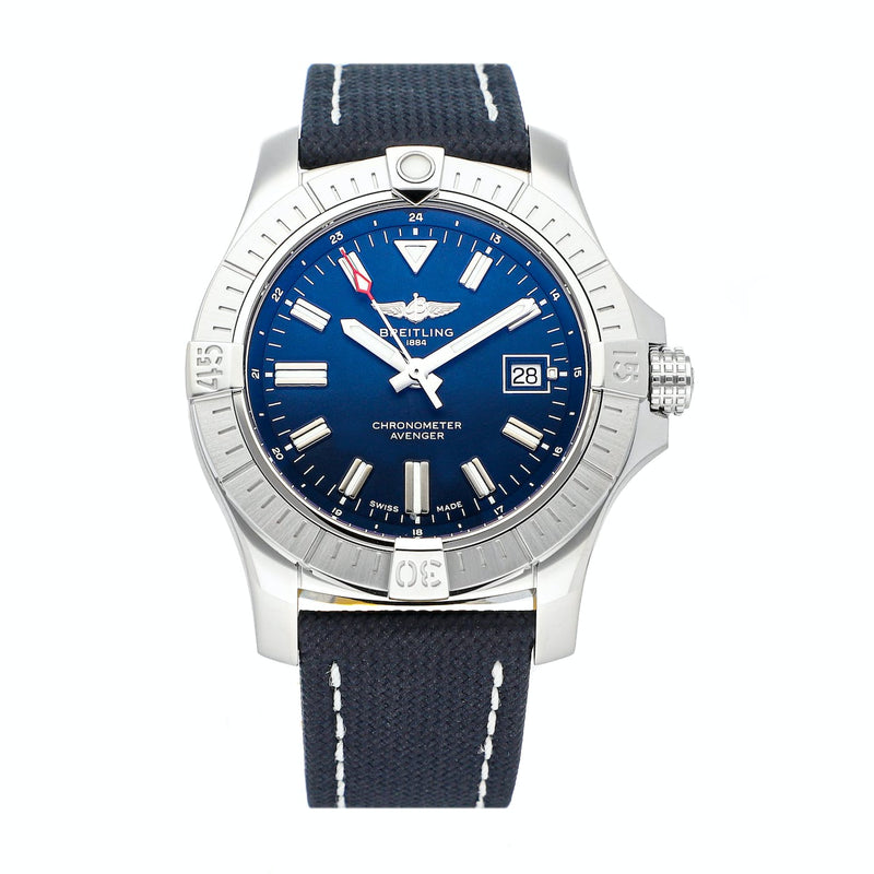 Shop Breitling Avenger Automatic 43 Blue Dial Blue Nylon Strap Watch for Men - A17318101C1X1 in USA