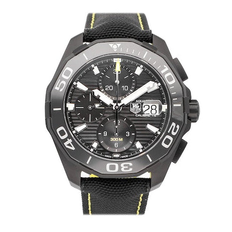Tag Heuer Aquaracer Chronograph PVD Black Dial Black Nylon Strap Watch for Men - CAY218A.FC6361 Buy Now By Tag Heuer