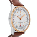 Shop Breitling Navitimer Automatic 41mm White Dial Brown Leather Strap Mens Watch - U17326241G1P1 in USA