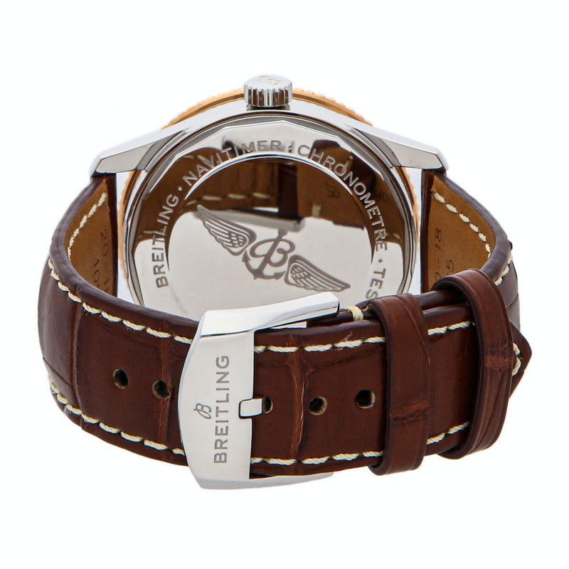 Shop Breitling Navitimer Automatic 41mm White Dial Brown Leather Strap Mens Watch - U17326241G1P1 in USA