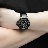 Guess Rigor Analog Black Dial Black Leather Strap Watch For Men - W0040G1 Buy Now By Guess