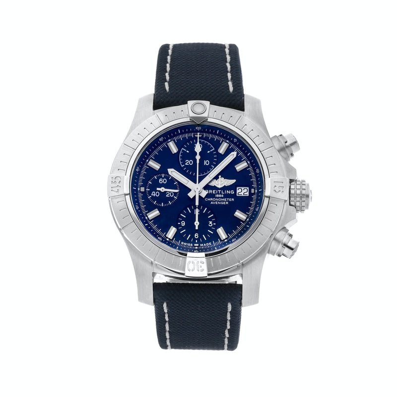 Shop Breitling Avenger Chronograph 43 Blue Dial Blue Nylon Strap Watch for Men - A13385101C1X1 in USA