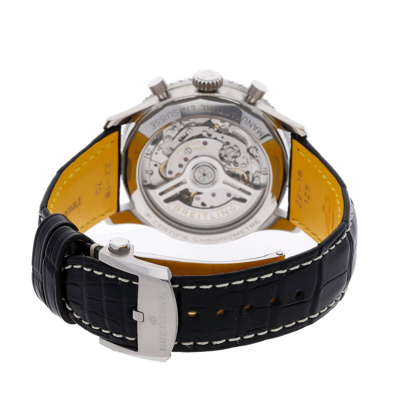 Shop Breitling Navitimer B01 Chronograph 41 Blue Dial Black Leather Strap Watch for Men - AB0139241C1P1 in USA