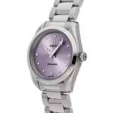 Shop Omega Seamaster Aqua Terra Quartz Purple Dial Silver Steel Strap Watch for Women - 220.10.28.60.60.001 in USA