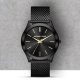 Michael Kors Slim Runway Black Dial Black Mesh Strap Watch for Women - MK8607 Buy Now By Michael Kors