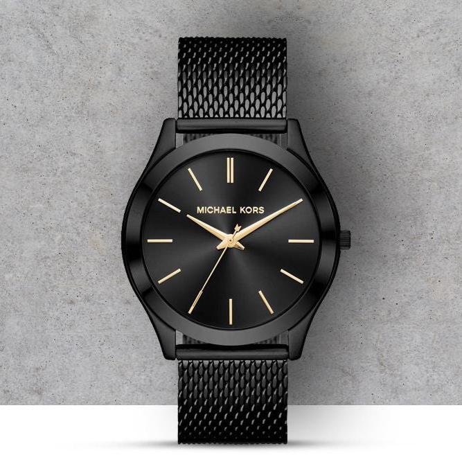 Michael Kors Slim Runway Black Dial Black Mesh Strap Watch for Women - MK8607 Buy Now By Michael Kors