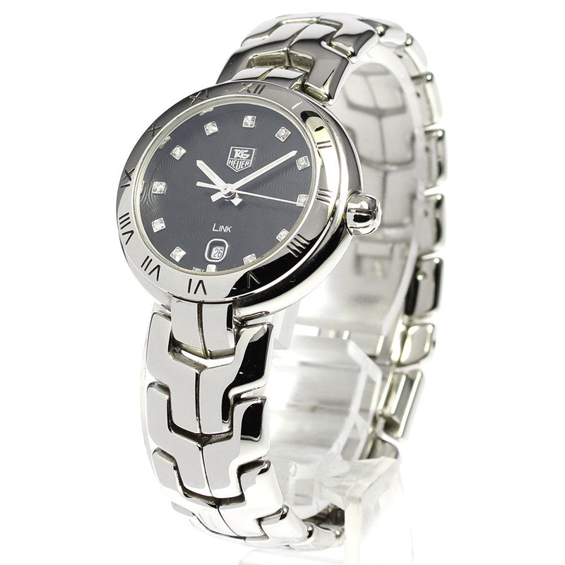 Shop Tag Heuer Link Quartz Diamonds Black Dial Silver Steel Strap Watch for Women - WAT1410.BA0954 in USA