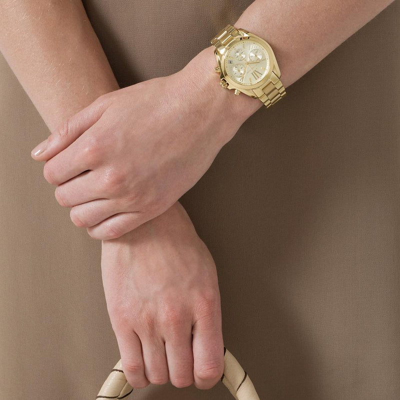 Michael Kors Bradshaw Chronograph Gold Dial Gold Steel Strap Watch For Women - MK5777 Buy Now By Michael Kors