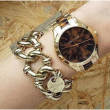 Michael Kors Slim Runway Tortoise Shell Dial Two Tone Steel Strap Watch for Women - MK4284 Buy Now By Michael Kors