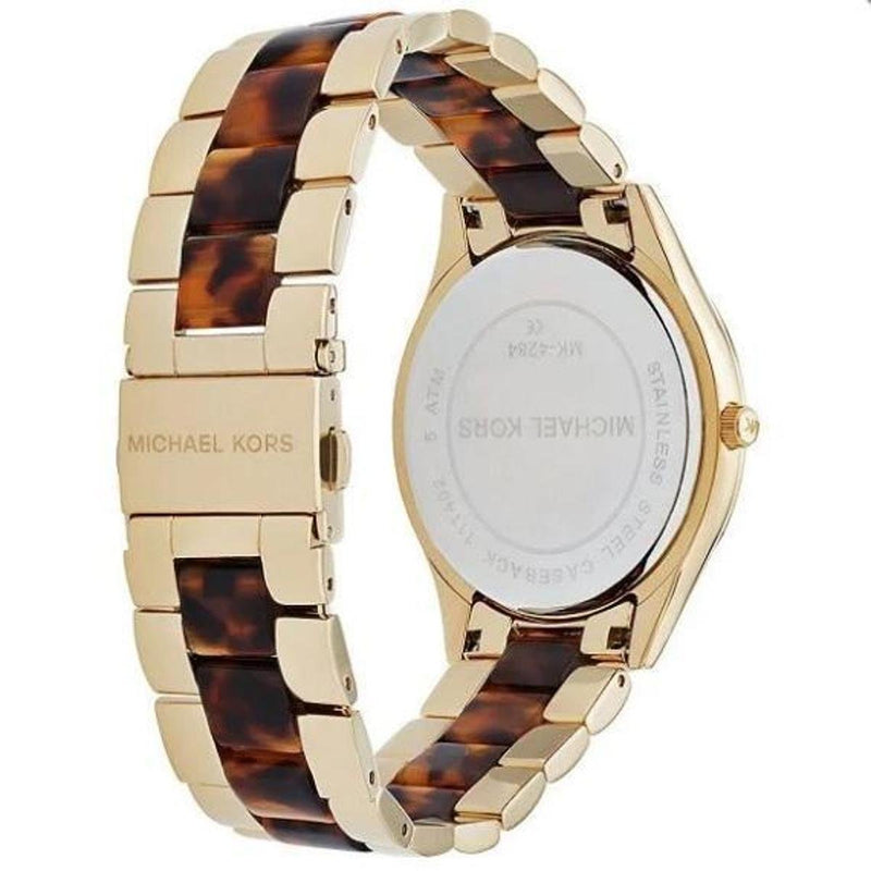 Michael Kors Slim Runway Tortoise Shell Dial Two Tone Steel Strap Watch for Women - MK4284 Buy Now By Michael Kors