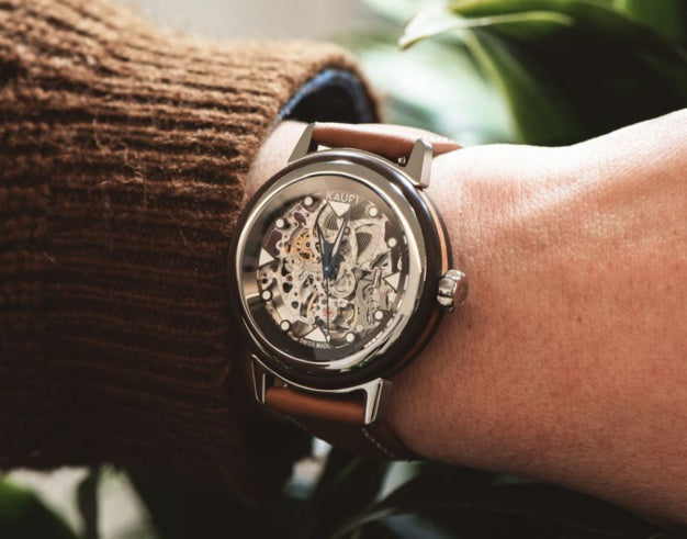 Fossil Boyfriend Automatic Skeleton Silver Dial Brown Leather Strap Watch for Women - ME3109 Buy Now By Fossil