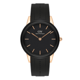 Daniel Wellington Iconic Motion Black Dial Black Rubber Strap Watch For Men - DW00100425