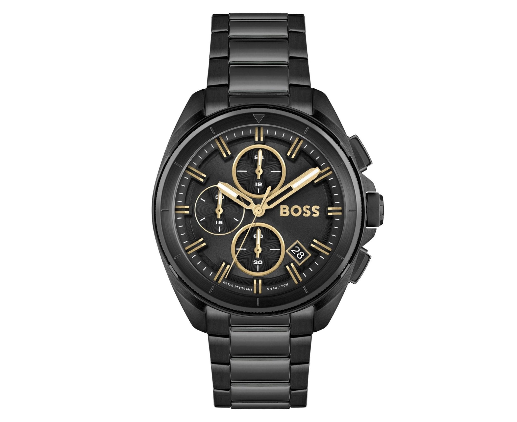 Hugo Boss Volane Black Dial Black Steel Strap Watch for Men - 1513950