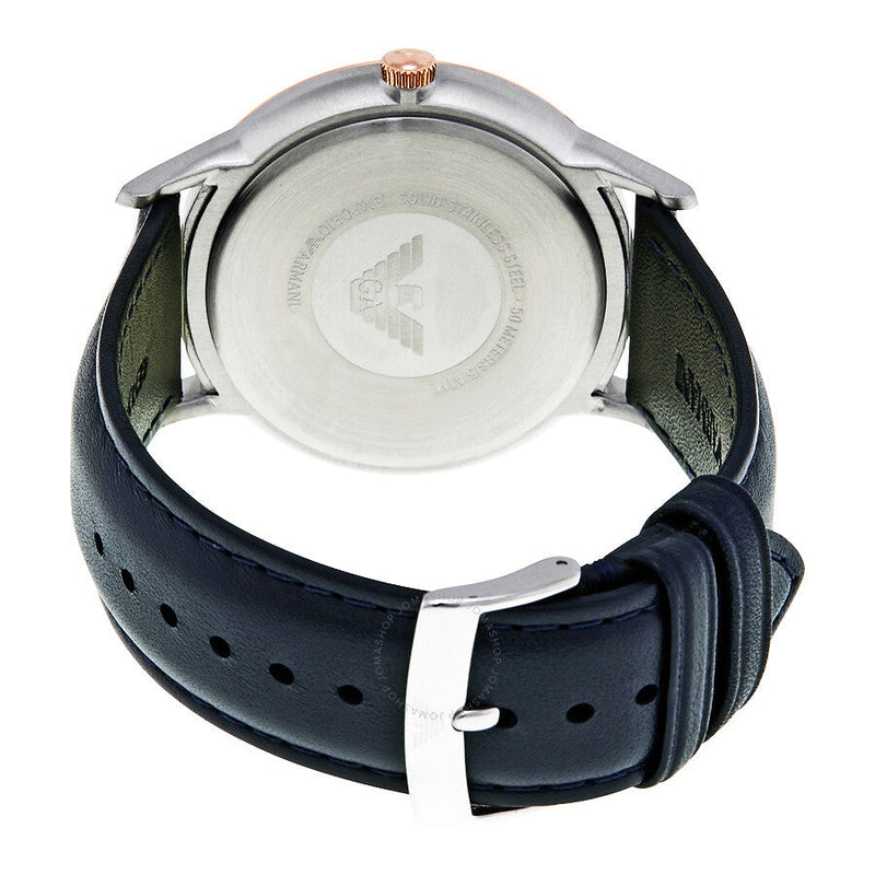 Emporio Armani Renato Analog Blue Dial Black Leather Strap Watch For Men - AR2506 Buy Now By Emporio Armani