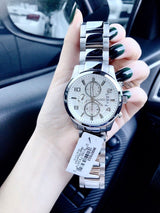 Guess Exec Quartz Silver Dial Silver Steel Strap Watch for Men - W0075G3 Buy Now By Guess
