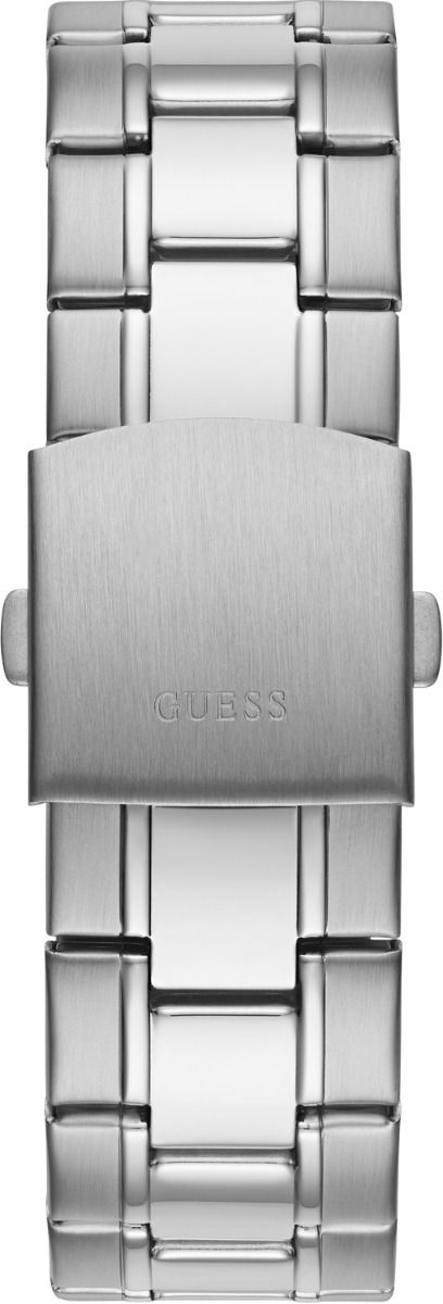 Guess Commander Chronograph Black Dial Silver Steel Strap Watch for Men - GW0056G1