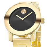 Shop Movado Bold Black Dial Gold Steel Strap Unisex Watch - 3600397 in USA