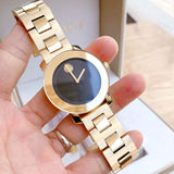 Movado Bold Black Dial Rose Gold Steel Strap Watch for Women - 3600463 Buy Now By Movado