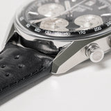 Tag Heuer Carrera Automatic Chronograph Black Dial Black Leather Strap Watch for Men - CBS2210.FC6534 Buy Now By Tag Heuer