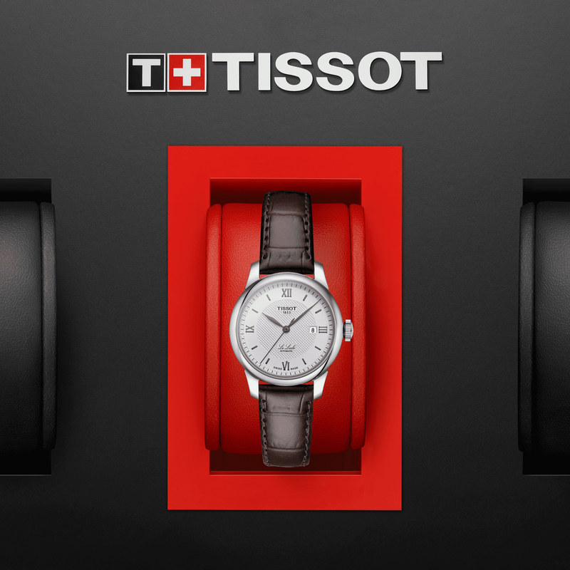 Tissot T Classic Le Locle Automatic Silver Dial Brown Leather Strap Watch For Women - T006.207.16.038.00