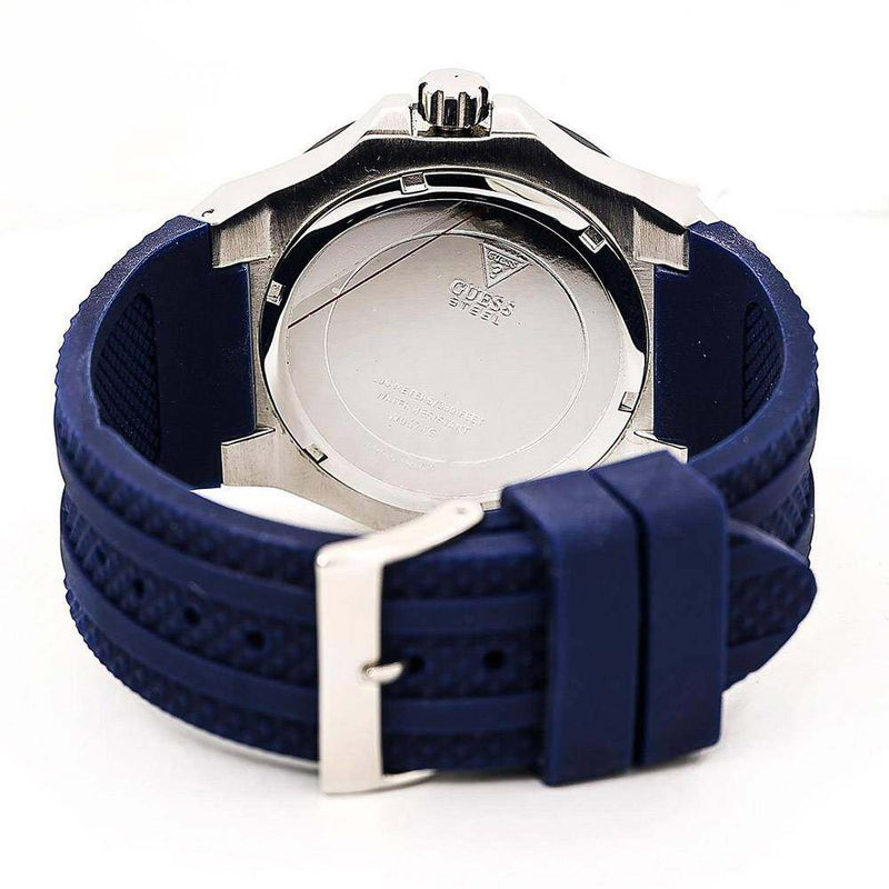 Guess Force White Dial Blue Rubber Strap Watch For Men - W0674G4 Buy Now By Guess