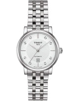 Tissot T Classic Carson Premium White Diamonds Dial Silver Steel Strap Watch for Women - T1222071103600 Buy Now By Tissot