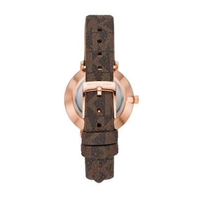 Michael Kors Pyper Quartz Silver Dial Brown Leather Strap Watch for Women - MK1036 Buy Now By Michael Kors