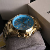 Michael Kors Bradshaw Chronograph Blue Dial Gold Steel Strap Watch For Women - MK5975 Buy Now By Michael Kors