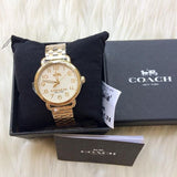 Coach Delancey Classic White Dial Gold Steel Strap Watch for Women - 14502261 Buy Now By Coach