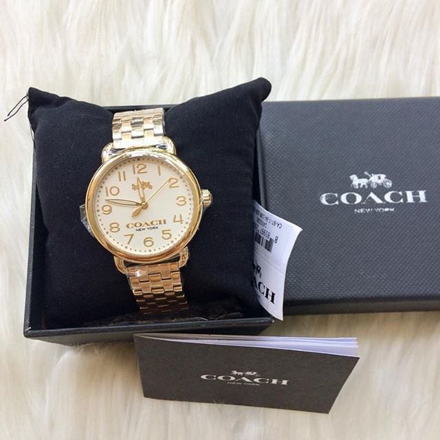 Coach Delancey Classic White Dial Gold Steel Strap Watch for Women - 14502261 Buy Now By Coach