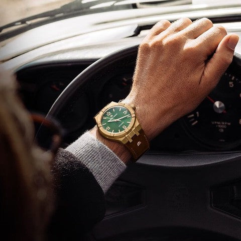 Maurice Lacroix Aikon Automatic Green Dial Brown Leather Strap Watch For Men - AI6008-BRZ0B-630-M Buy Now By Maurice Lacroix