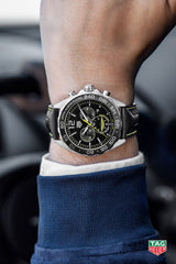 Tag Heuer Formula 1 Aston Martin Black Dial Black Leather Strap Watch for Men - CAZ101P.FC8245 Buy Now By Tag Heuer