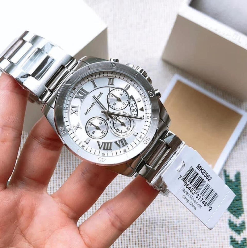 Michael Kors Brecken Chronograph Silver Dial Silver Steel Strap Watch For Women - MK8562 Buy Now By Michael Kors