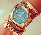 Michael Kors Runway Stop Hunger Blue Dial Gold Steel Strap Watch for Men - MK8315 Buy Now By Michael Kors