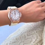Guess Diamonds White Dial White Rubber Strap Watch For Women - W0426L1 Buy Now By Guess