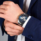 Shop Hugo Boss Chronograph Blue Dial Silver Steel Strap Watch for Men - 1513630 in USA