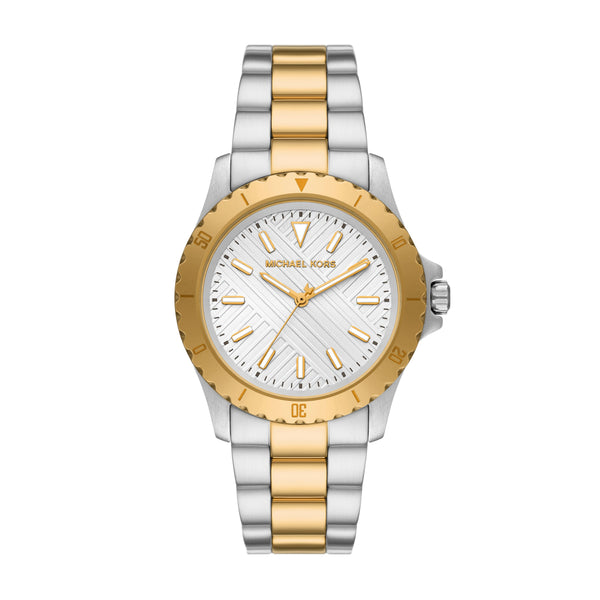 Michael Kors Everest Three Hand Silver Dial Two Tone Steel Strap Watch For Men - MK9141 Buy Now By Michael Kors
