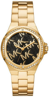 Michael Kors Lennox Quartz Black Dial Gold Steel Strap Watch For Women - MK7404 Buy Now By Michael Kors