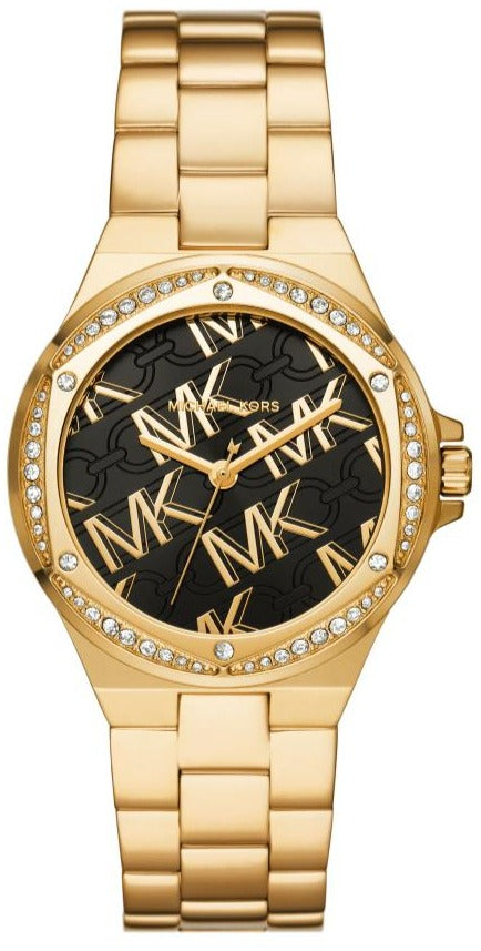 Michael Kors Lennox Quartz Black Dial Gold Steel Strap Watch For Women - MK7404 Buy Now By Michael Kors