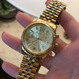 Michael Kors Lexington Chronograph Gold Dial Gold Steel Strap Watch for Women - MK5556 Buy Now By Michael Kors