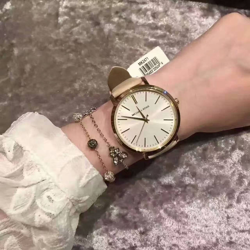 Michael Kors Jaryn Quartz Gold Dial Pink Leather Strap Watch For Women - MK2471 Buy Now By Michael Kors