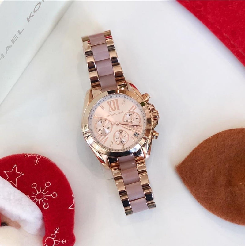 Michael Kors Bradshaw Rose Gold Dial Two Tone Steel Strap Watch for Women - MK6066 Buy Now By Michael Kors