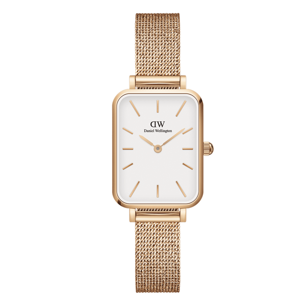 Daniel Wellington Quadro Melrose White Dial Gold Mesh Strap Watch For Women - DW00100431 Buy Now By Daniel Wellington