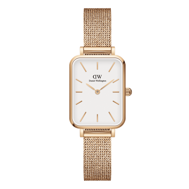 Daniel Wellington Quadro Melrose White Dial Gold Mesh Strap Watch For Women - DW00100431 Buy Now By Daniel Wellington