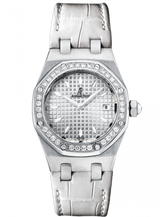 Audemars Piguet Royal Oak Diamonds White Dial White Rubber Strap Watch for Women - 67601ST.ZZ.D012CR.02