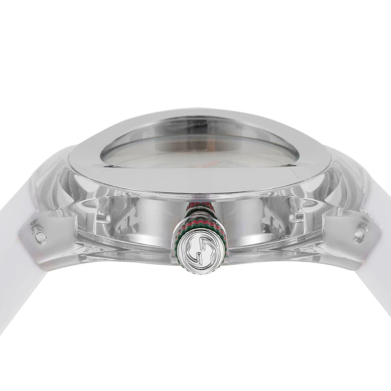 Shop Gucci Sync Quartz White Dial White Rubber Strap Unisex Watch - YA137302 in USA