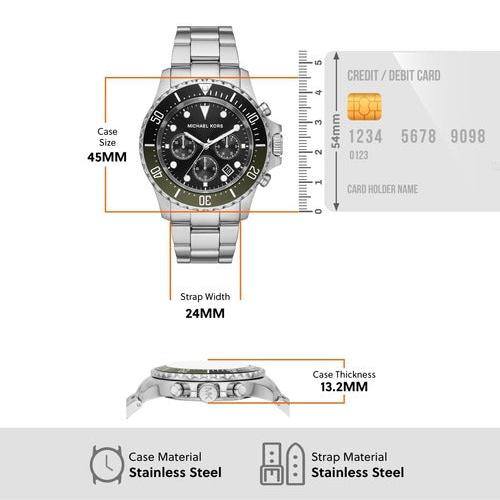 Michael Kors Everest Chronograph Black Dial Silver Steel Strap Watch For Men - MK8976 Buy Now By Michael Kors